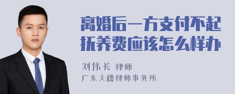 离婚后一方支付不起抚养费应该怎么样办