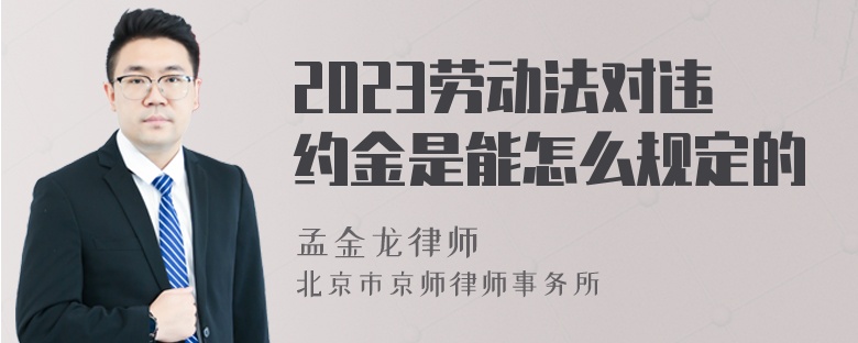 2023劳动法对违约金是能怎么规定的