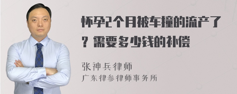 怀孕2个月被车撞的流产了？需要多少钱的补偿