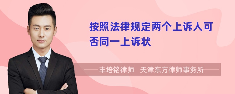 按照法律规定两个上诉人可否同一上诉状