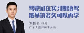 驾驶证在实习期酒驾被吊销多久可以再学