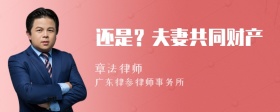 还是？夫妻共同财产