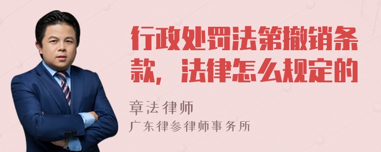 行政处罚法第撤销条款，法律怎么规定的