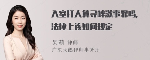 入室打人算寻衅滋事罪吗，法律上该如何规定