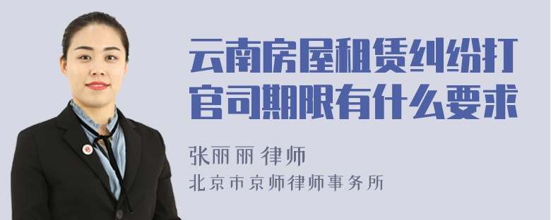 云南房屋租赁纠纷打官司期限有什么要求