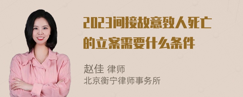 2023间接故意致人死亡的立案需要什么条件