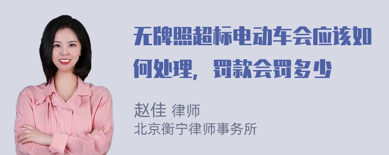 无牌照超标电动车会应该如何处理，罚款会罚多少