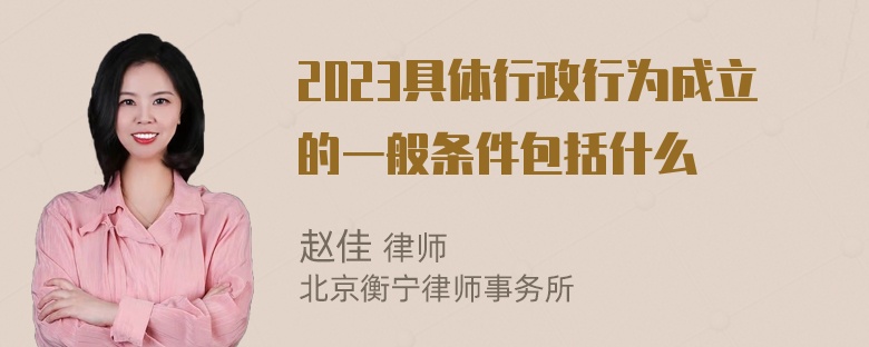 2023具体行政行为成立的一般条件包括什么