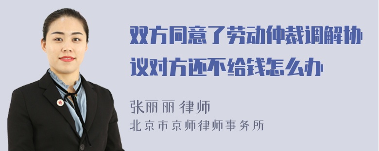 双方同意了劳动仲裁调解协议对方还不给钱怎么办