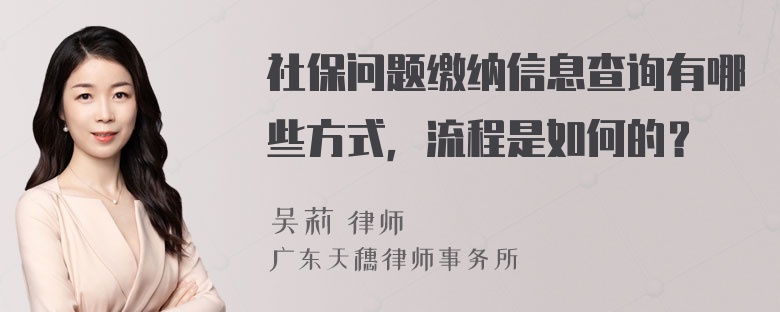 社保问题缴纳信息查询有哪些方式，流程是如何的？