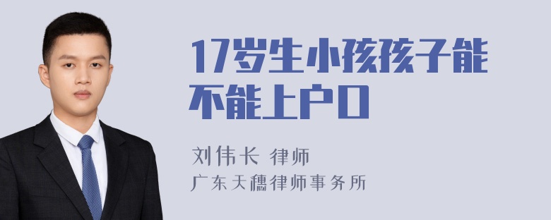 17岁生小孩孩子能不能上户口