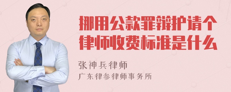 挪用公款罪辩护请个律师收费标准是什么