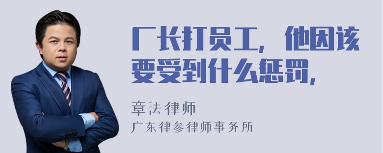 厂长打员工，他因该要受到什么惩罚，