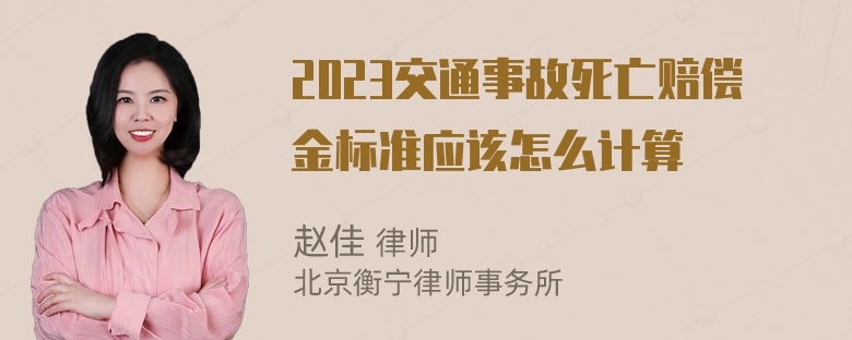 2023交通事故死亡赔偿金标准应该怎么计算