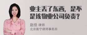 业主丢了东西，是不是该物业公司负责？