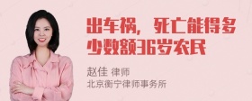 出车祸，死亡能得多少数额36岁农民