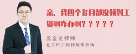 亲．我四个多月都没领到工资啊咋办啊？？？？？