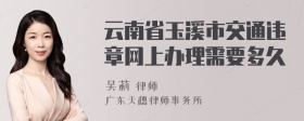 云南省玉溪市交通违章网上办理需要多久