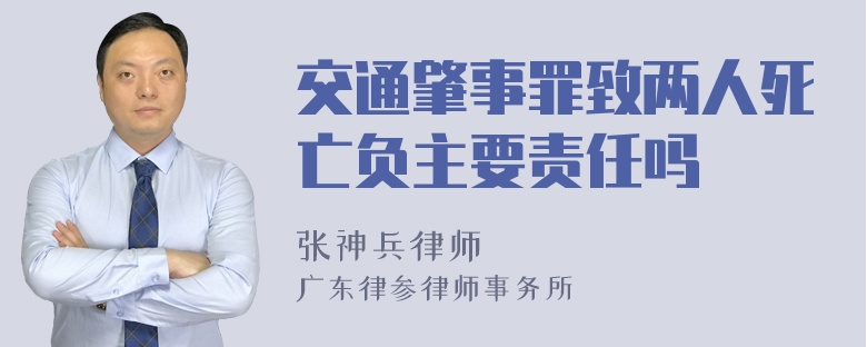 交通肇事罪致两人死亡负主要责任吗