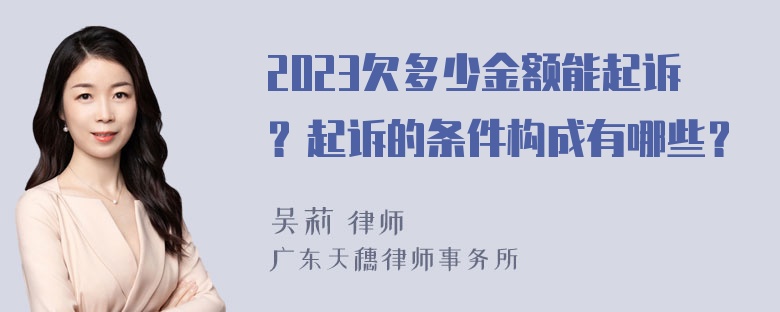 2023欠多少金额能起诉？起诉的条件构成有哪些？