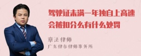 驾驶证未满一年独自上高速会被扣分么有什么处罚