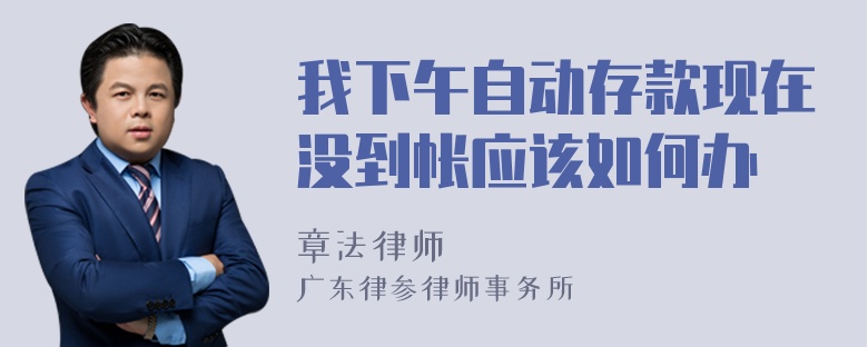 我下午自动存款现在没到帐应该如何办