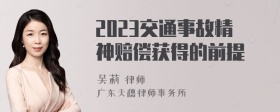 2023交通事故精神赔偿获得的前提