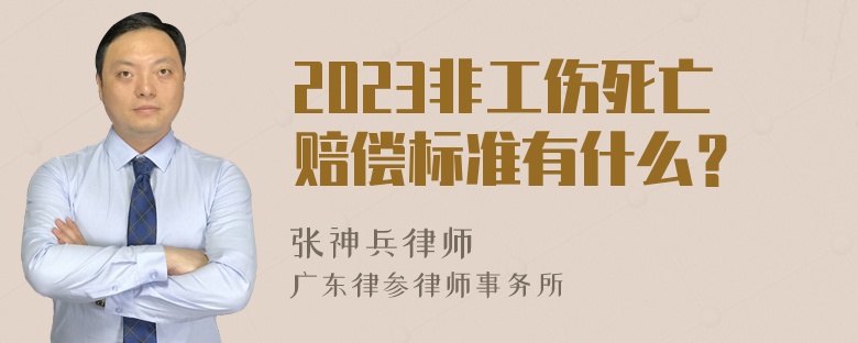 2023非工伤死亡赔偿标准有什么？