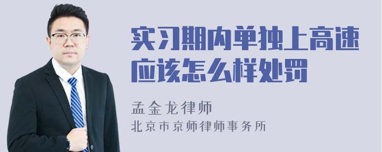 实习期内单独上高速应该怎么样处罚