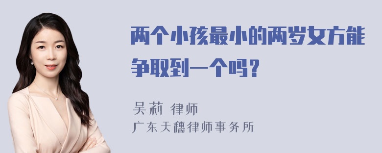 两个小孩最小的两岁女方能争取到一个吗？