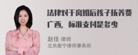 法律对于离婚后孩子抚养费广西，标准支付是多少