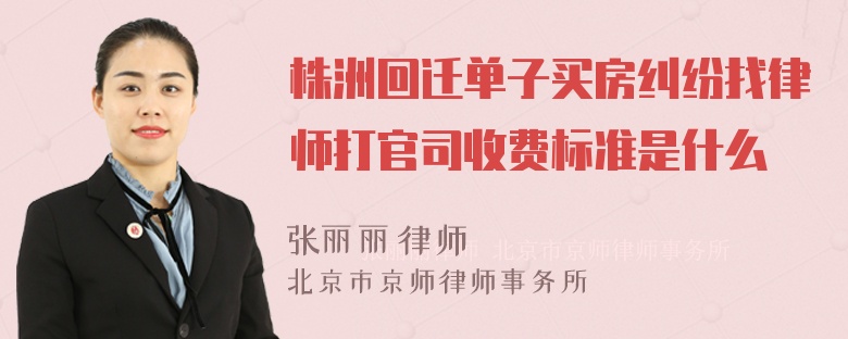 株洲回迁单子买房纠纷找律师打官司收费标准是什么