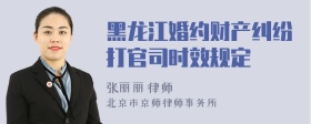 黑龙江婚约财产纠纷打官司时效规定