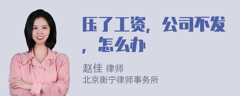 压了工资，公司不发，怎么办