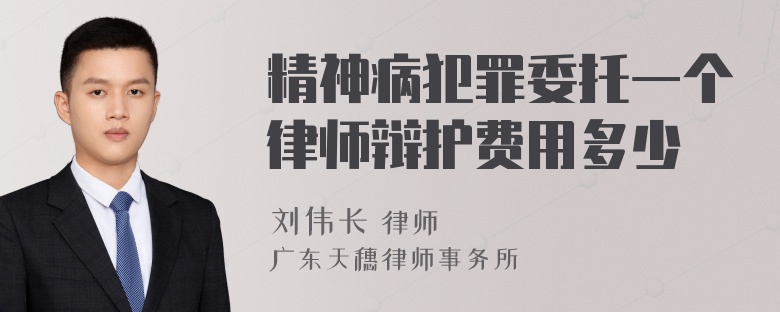 精神病犯罪委托一个律师辩护费用多少