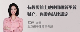 有权买的土地使用权算不算财产，有没有法律规定