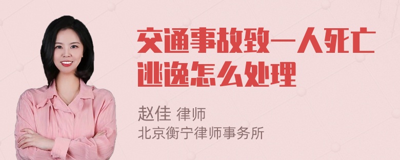 交通事故致一人死亡逃逸怎么处理