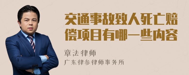 交通事故致人死亡赔偿项目有哪一些内容