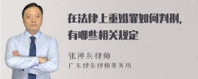 在法律上重婚罪如何判刑，有哪些相关规定