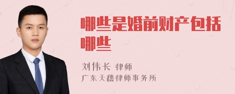 哪些是婚前财产包括哪些