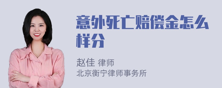 意外死亡赔偿金怎么样分