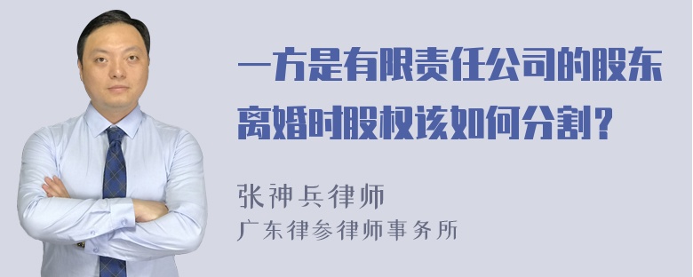 一方是有限责任公司的股东离婚时股权该如何分割？