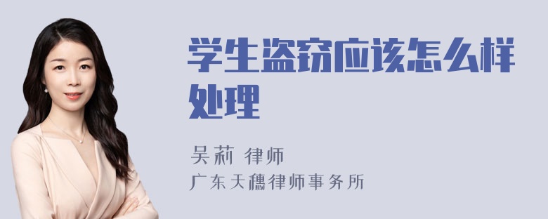 学生盗窃应该怎么样处理