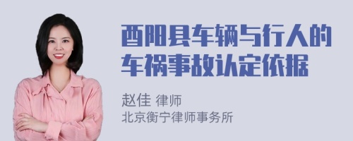 酉阳县车辆与行人的车祸事故认定依据