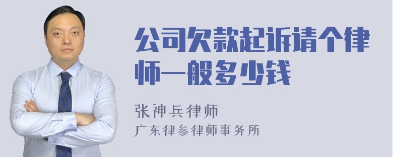 公司欠款起诉请个律师一般多少钱