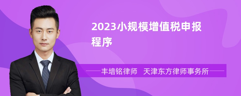 2023小规模增值税申报程序