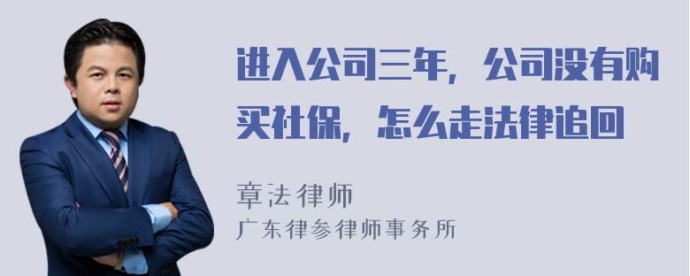 进入公司三年，公司没有购买社保，怎么走法律追回