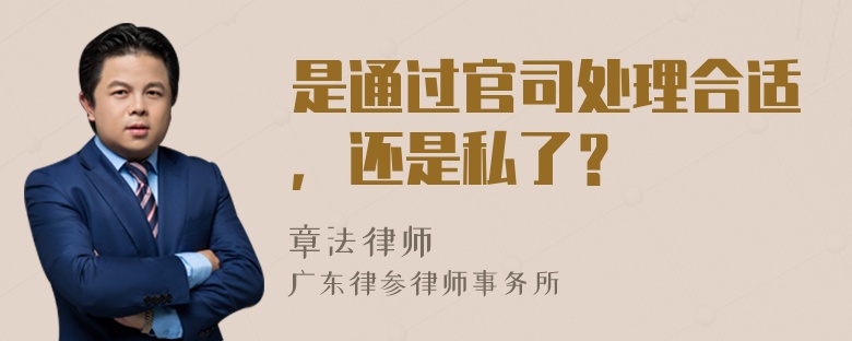 是通过官司处理合适，还是私了？