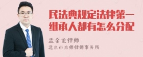 民法典规定法律第一继承人都有怎么分配