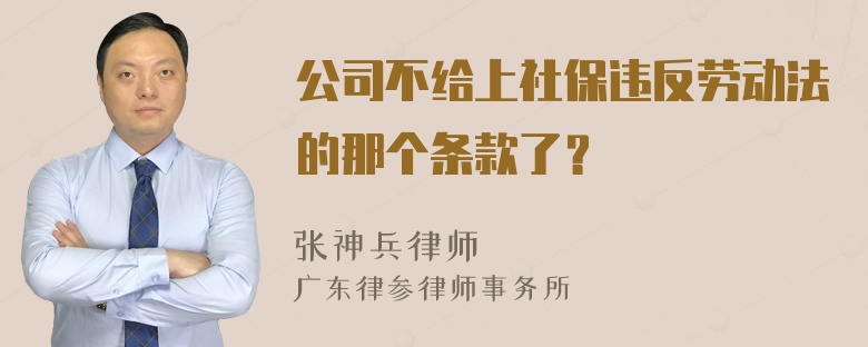 公司不给上社保违反劳动法的那个条款了？